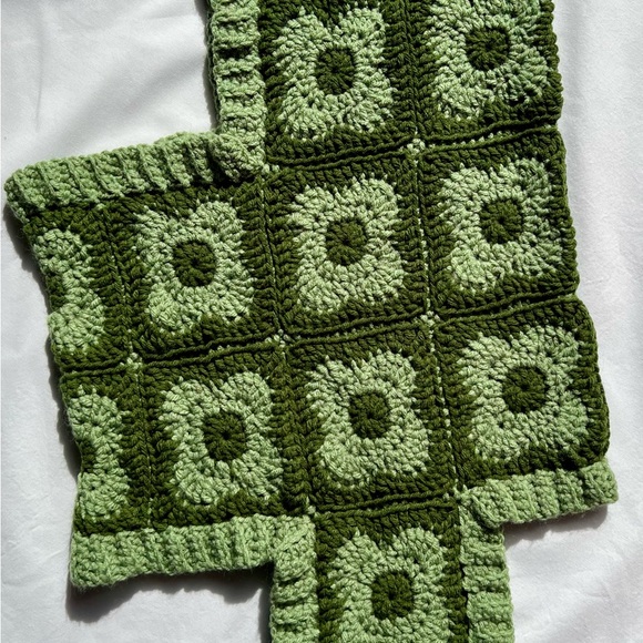 Green Crochet Dog Sweater - Picture 3 of 4